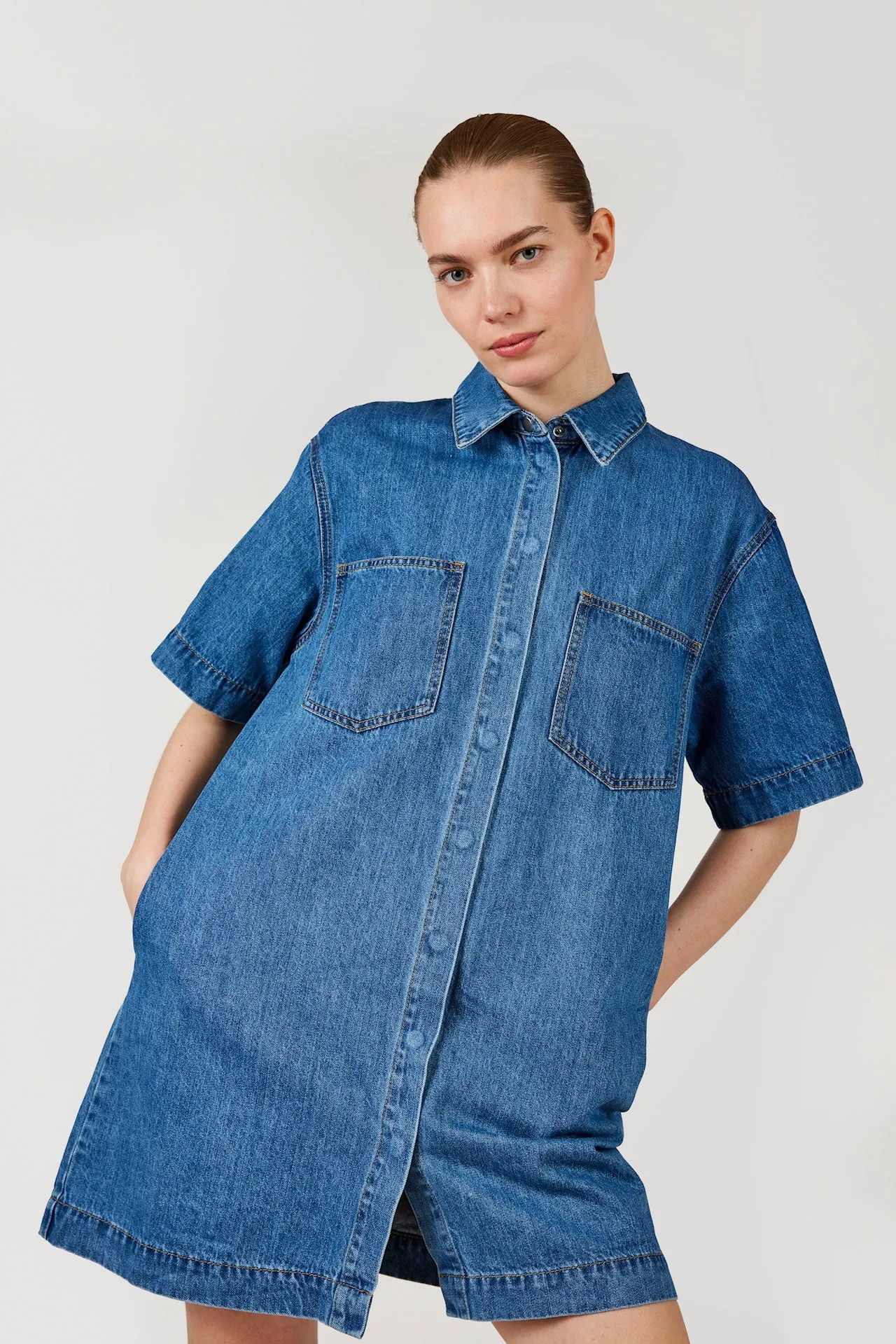 GOMAYE GMMALIC DRESS INDIGO sold by Gomaye