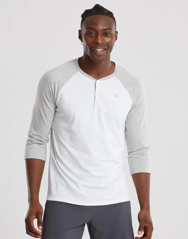 Henley Tee in Grey Marl sold by Gym+Coffee