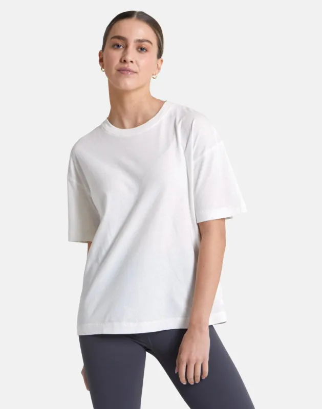 Boyfriend Tee in Ivory White sold by Gym+Coffee
