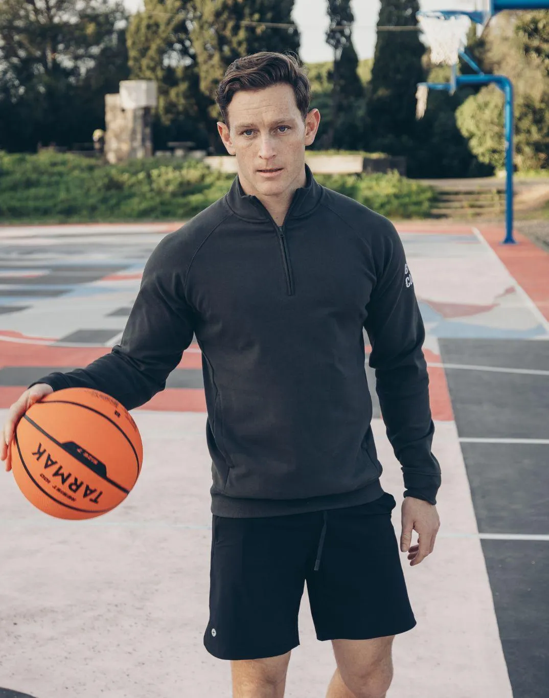 Chill Half Zip in Khaki sold by Gym+Coffee