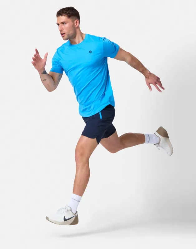 Coffee Tee in Cobalt sold by Gym+Coffee