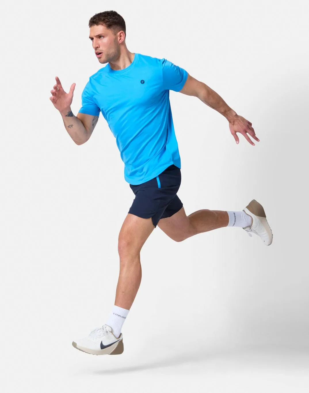 Coffee Tee in Cobalt sold by Gym+Coffee