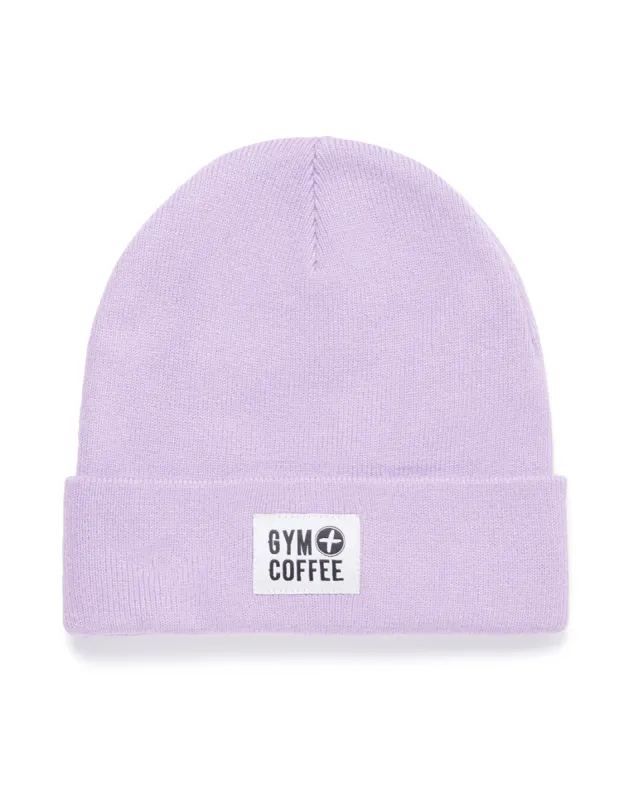 Knit Beanie in Deep Lilac sold by Gym+Coffee