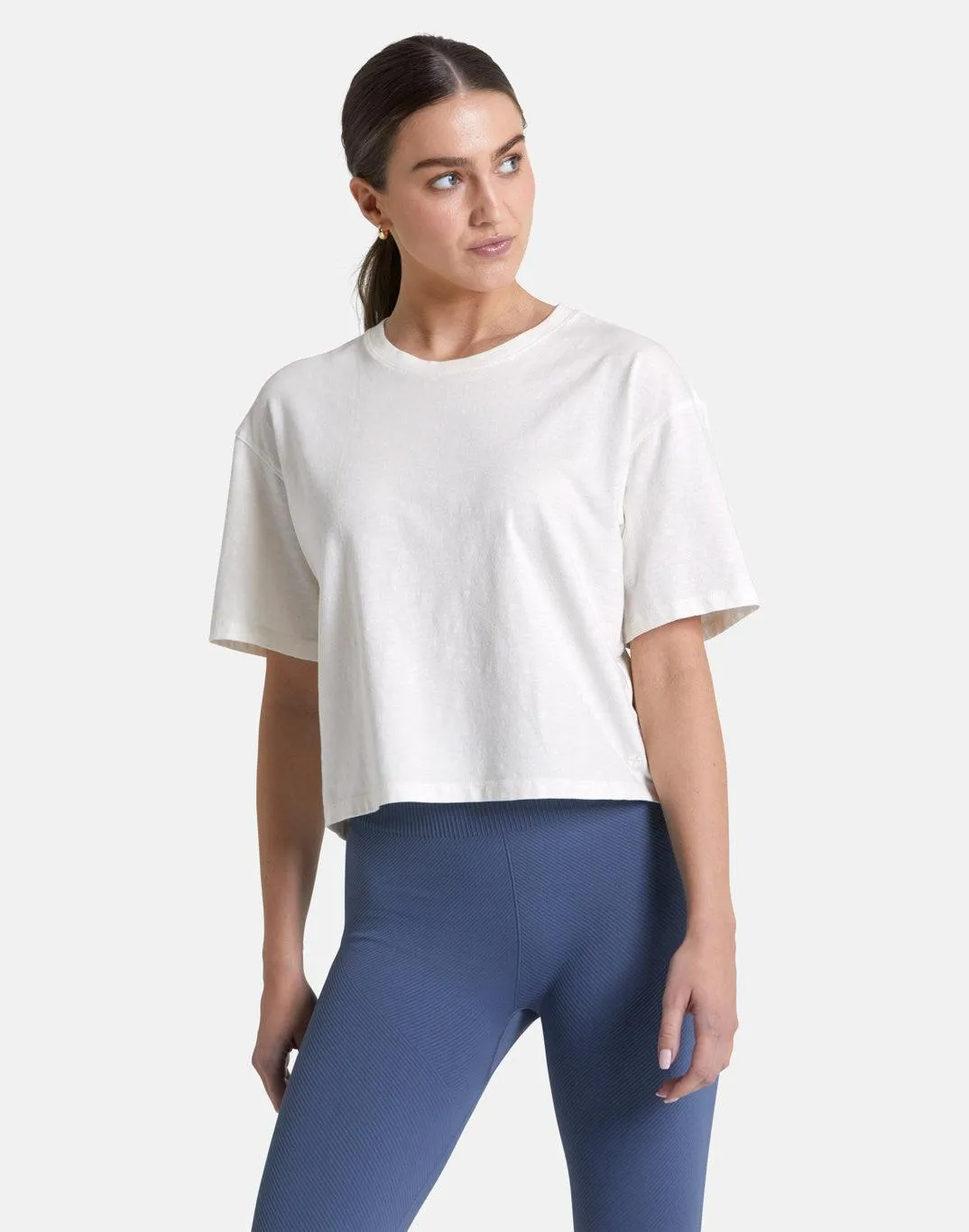 Boyfriend Crop Tee in Ivory White sold by Gym+Coffee product image thumbnail 5