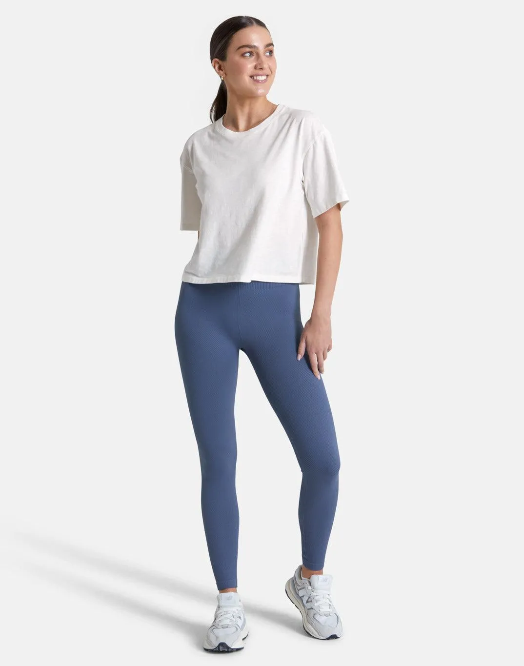 Boyfriend Crop Tee in Ivory White sold by Gym+Coffee product image thumbnail 3