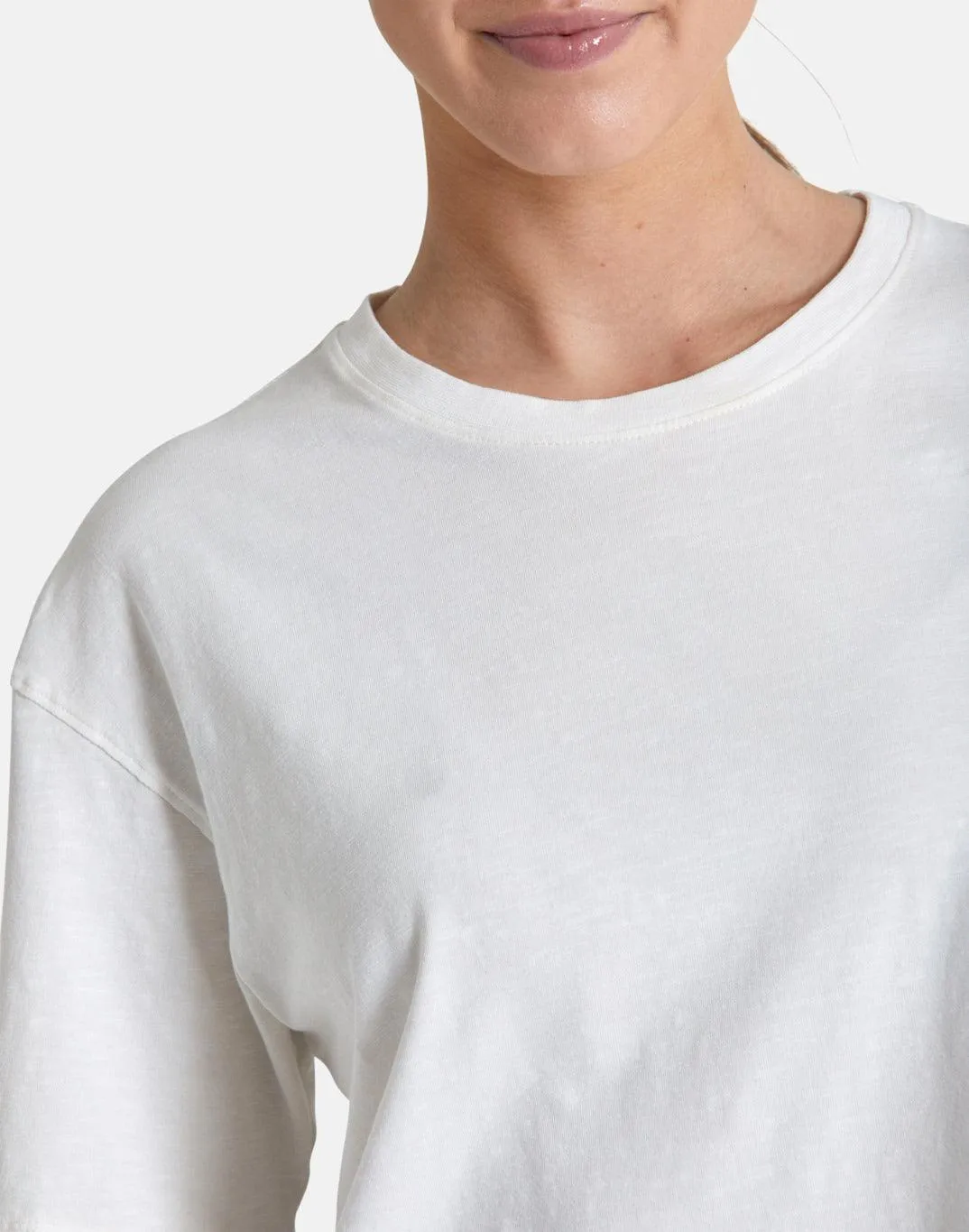 Boyfriend Crop Tee in Ivory White sold by Gym+Coffee product image thumbnail 2