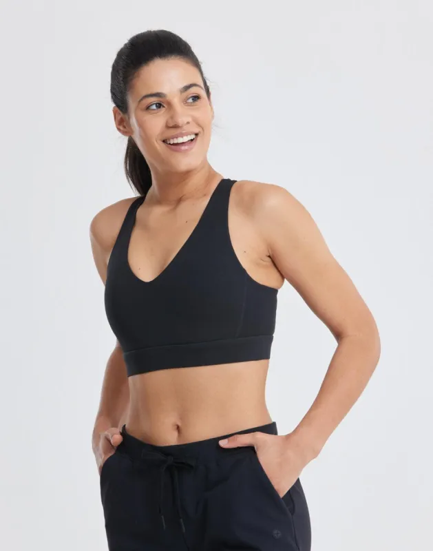 All-In V-Neck Bra in Black sold by Gym+Coffee