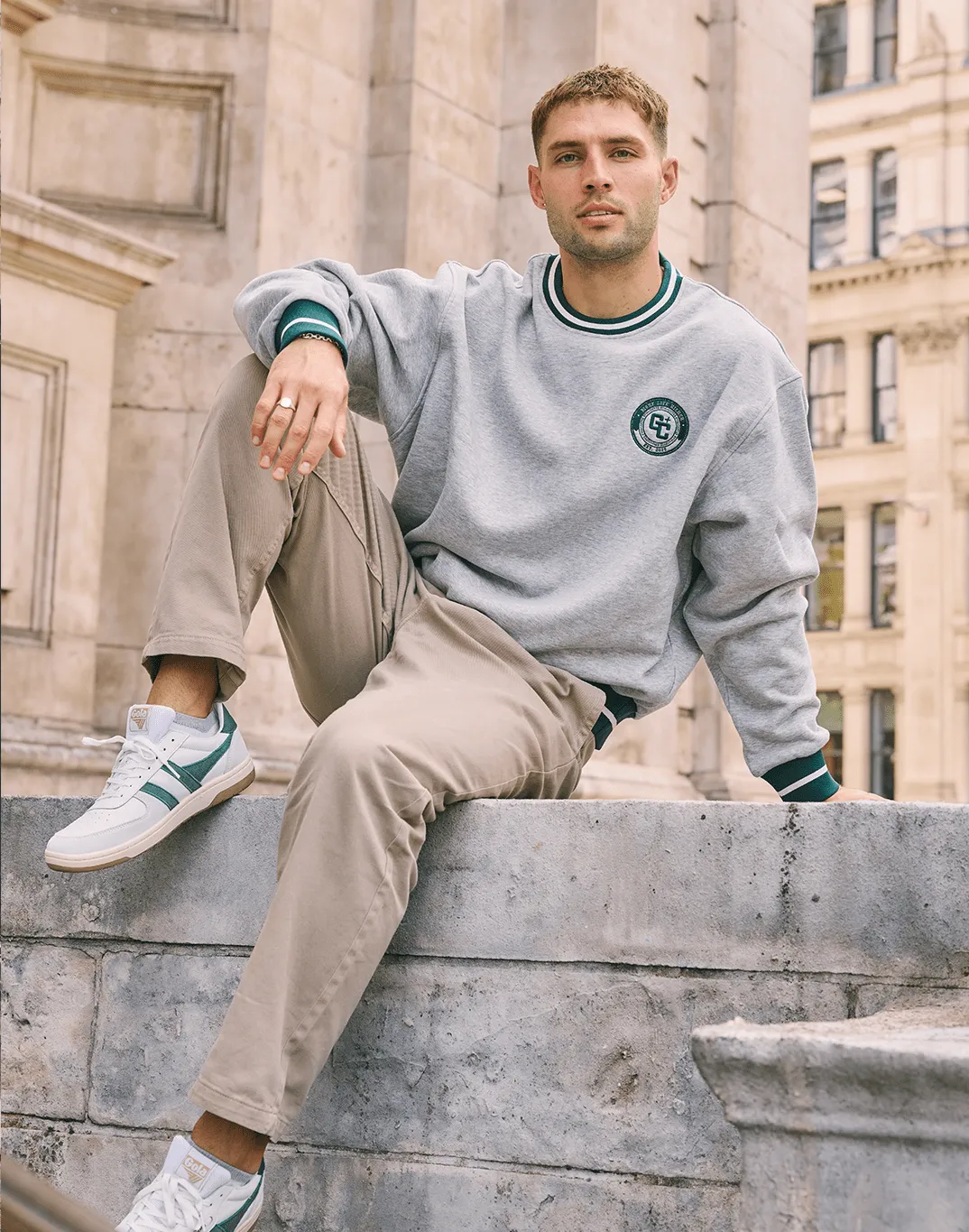 Varsity Crew in Grey Marl sold by Gym+Coffee product image thumbnail 4