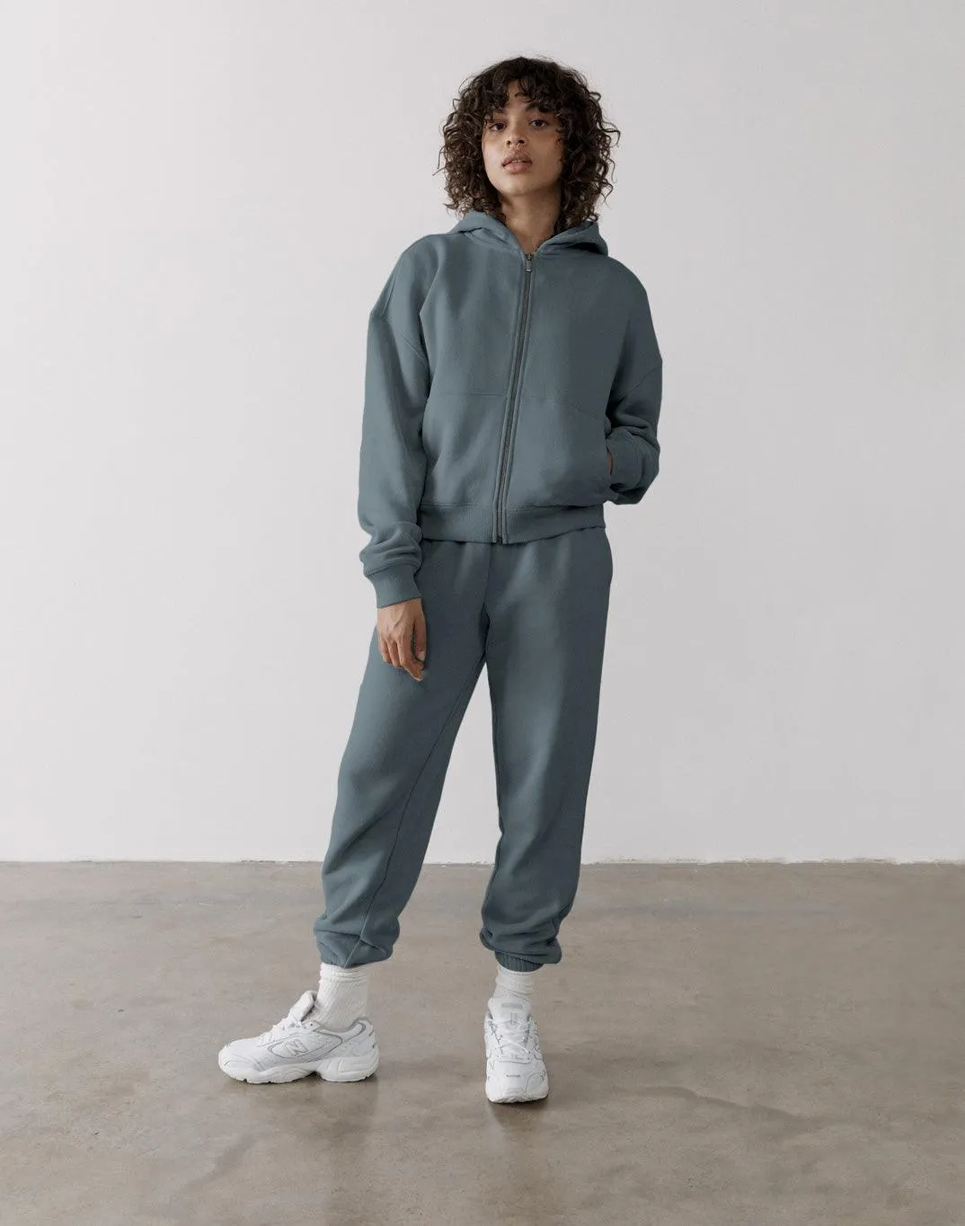 The Womens Full Zip Hoodie in Slate Grey sold by Gym+Coffee product image thumbnail 2