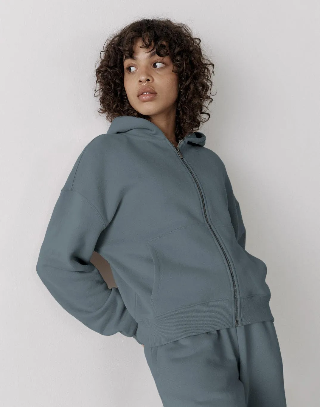 The Womens Full Zip Hoodie in Slate Grey sold by Gym+Coffee product image thumbnail 4