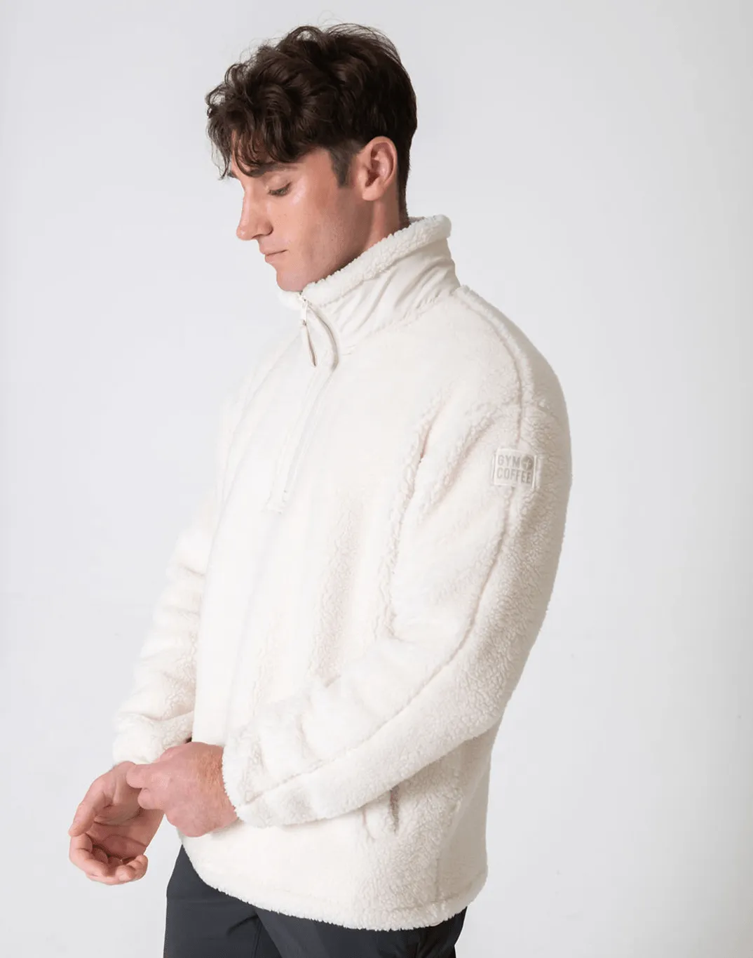 Industry Fleece Half Zip in Cloud White sold by Gym+Coffee product image thumbnail 2