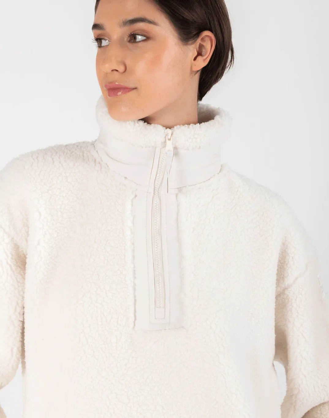 Industry Fleece Half Zip in Cloud White sold by Gym+Coffee product image thumbnail 4