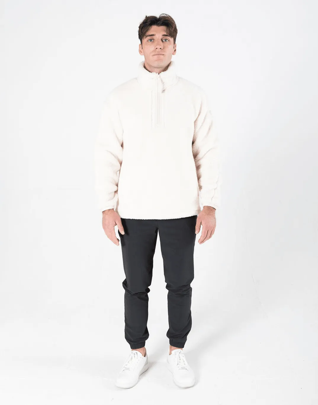 Industry Fleece Half Zip in Cloud White sold by Gym+Coffee product image thumbnail 5