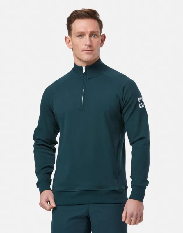 Chill Half Zip in Moss Green sold by Gym+Coffee