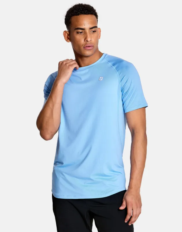 Surge Tee in Blue made by Gym+Coffee