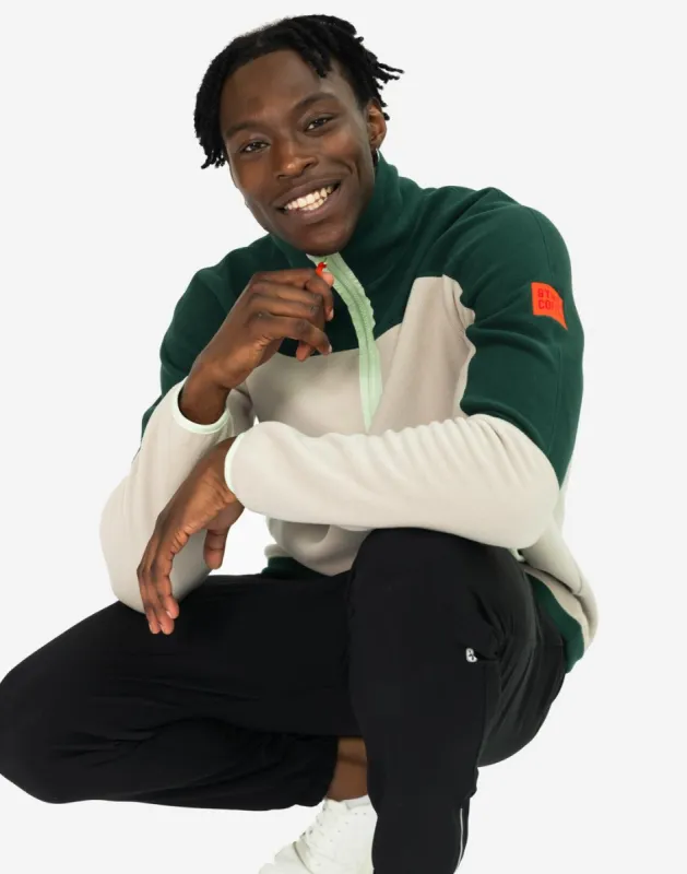 Half Zip Polar Fleece in Mountain Green sold by Gym+Coffee