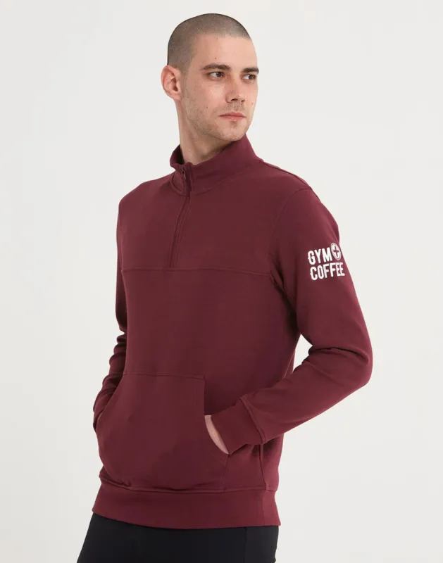 Hustle Half Zip in Rosewood sold by Gym+Coffee