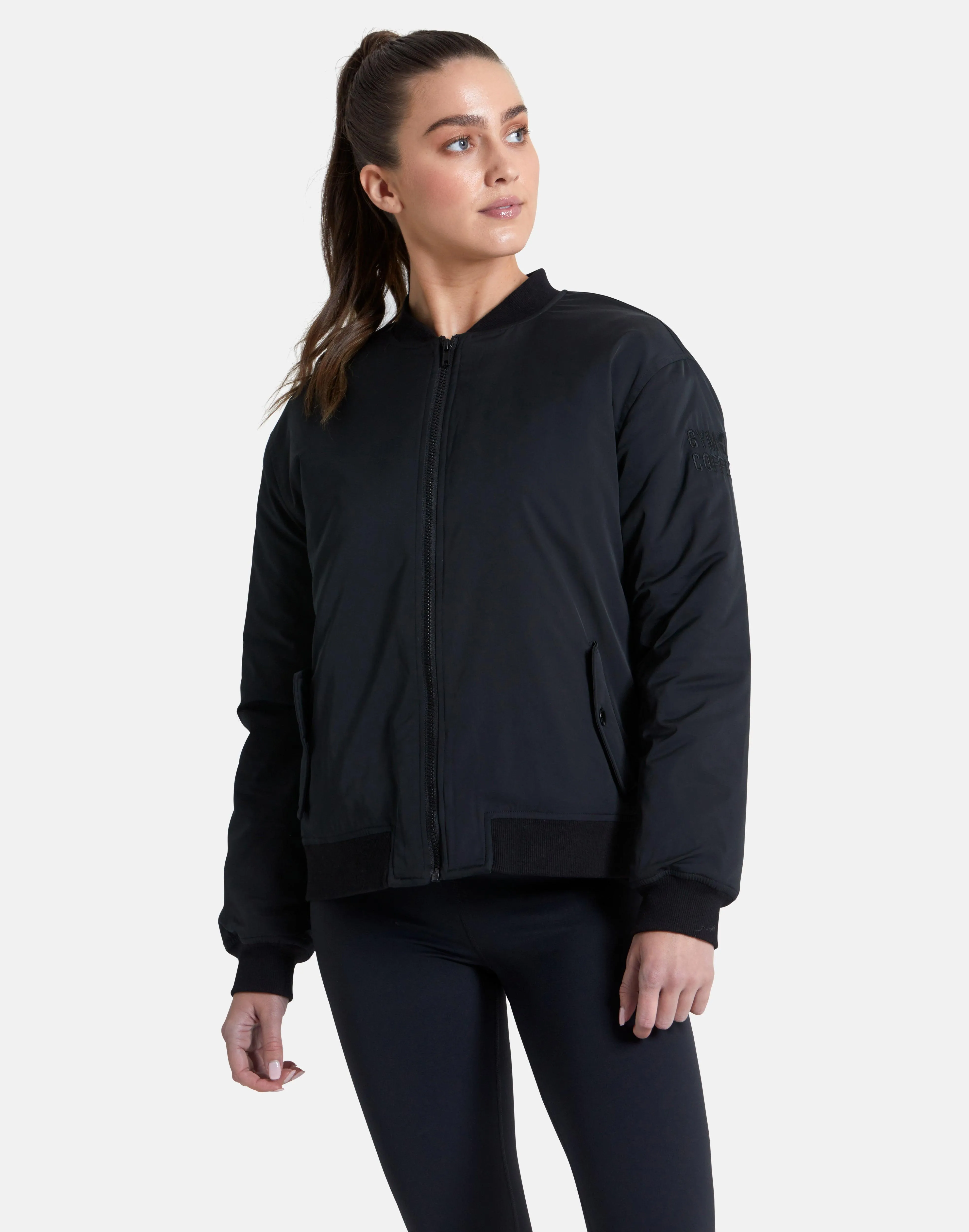 Blaze Bomber Jacket in Jet Black sold by Gym+Coffee product image thumbnail 2
