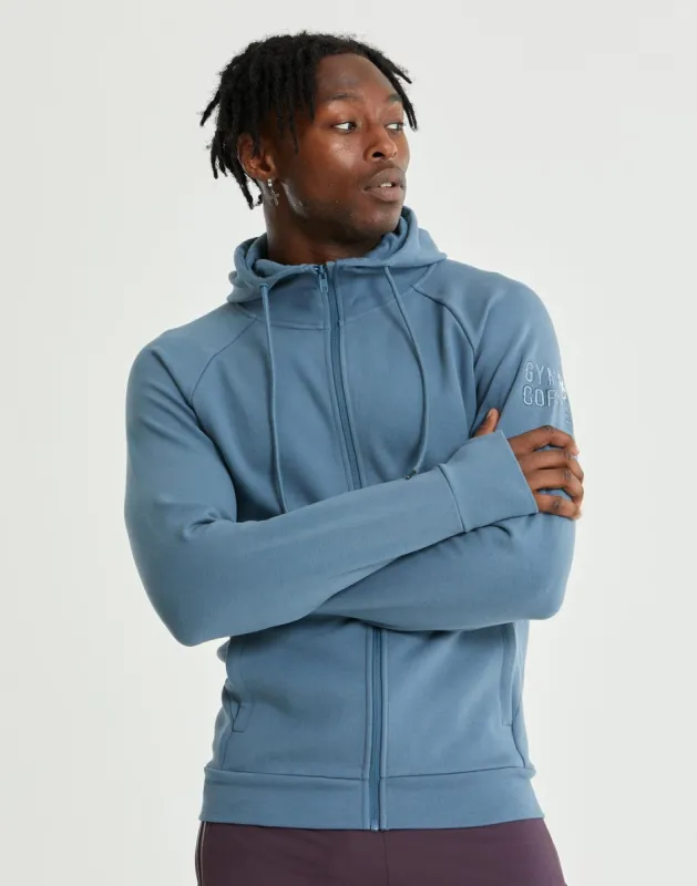 Roamer Hoodie in Metal blue sold by Gym+Coffee