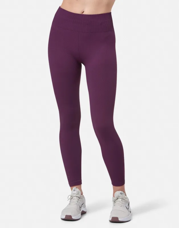 Lotus Chevron 7/8 Legging in Sangria sold by Gym+Coffee