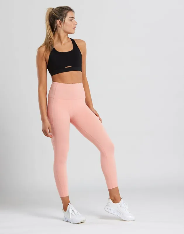 Swift High-Rise Legging in Soft Coral sold by Gym+Coffee