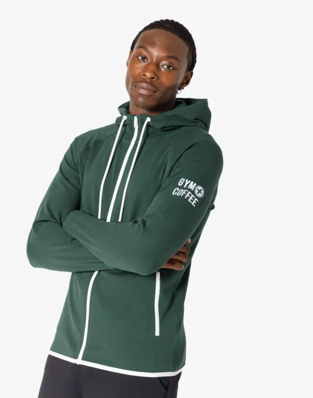 Chill Zip Hoodie in Mountain Green sold by Gym+Coffee
