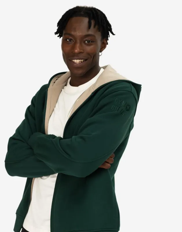 Sierra Fleece Zip Hoodie in Mountain Green sold by Gym+Coffee