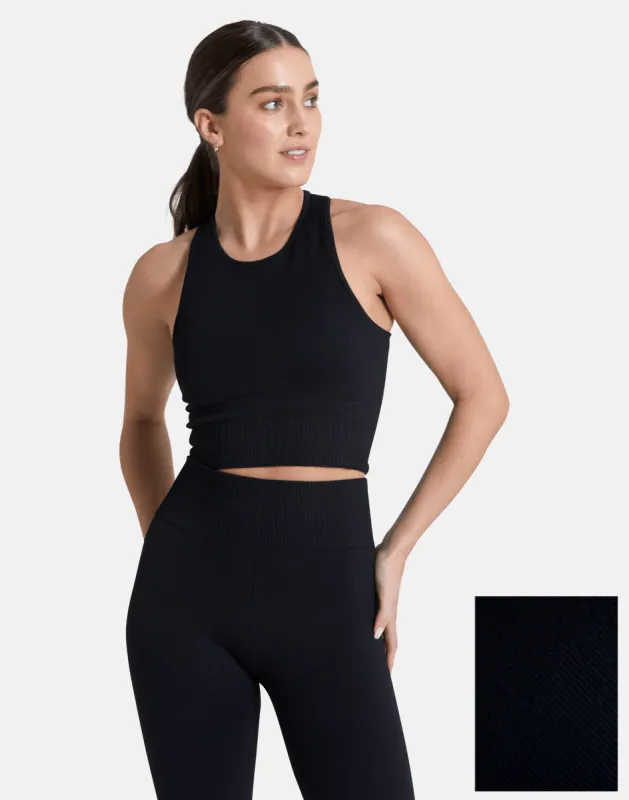 Lotus Chevron Bra in Black sold by Gym+Coffee