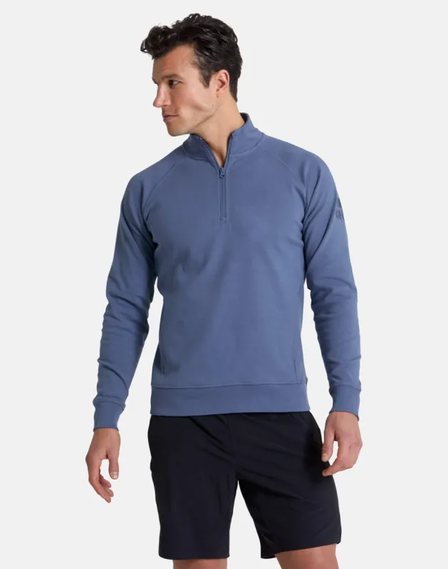 Chill Half Zip in Thunder Blue sold by Gym+Coffee