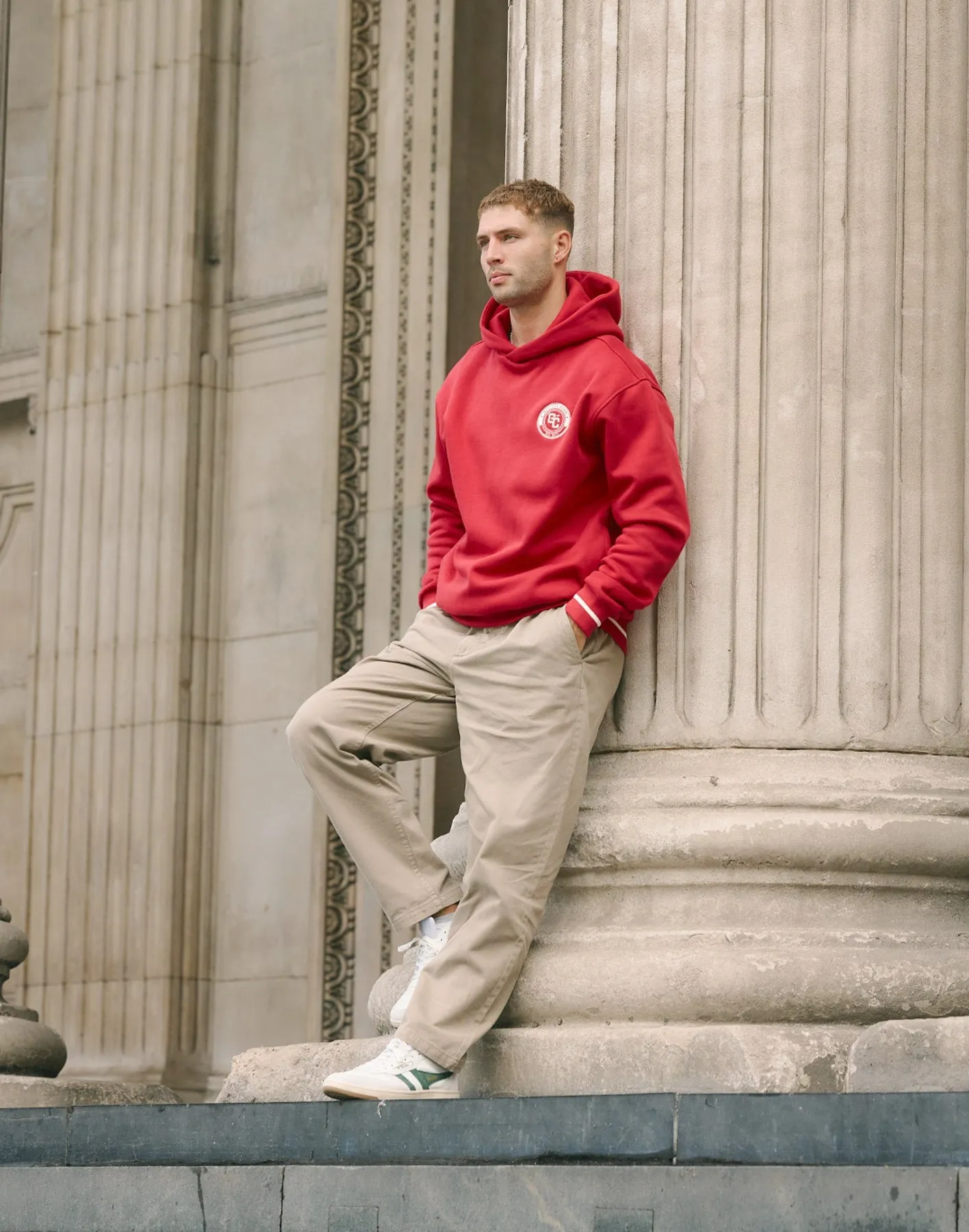 Varsity Hoodie in Crimson Red sold by Gym+Coffee product image thumbnail 5