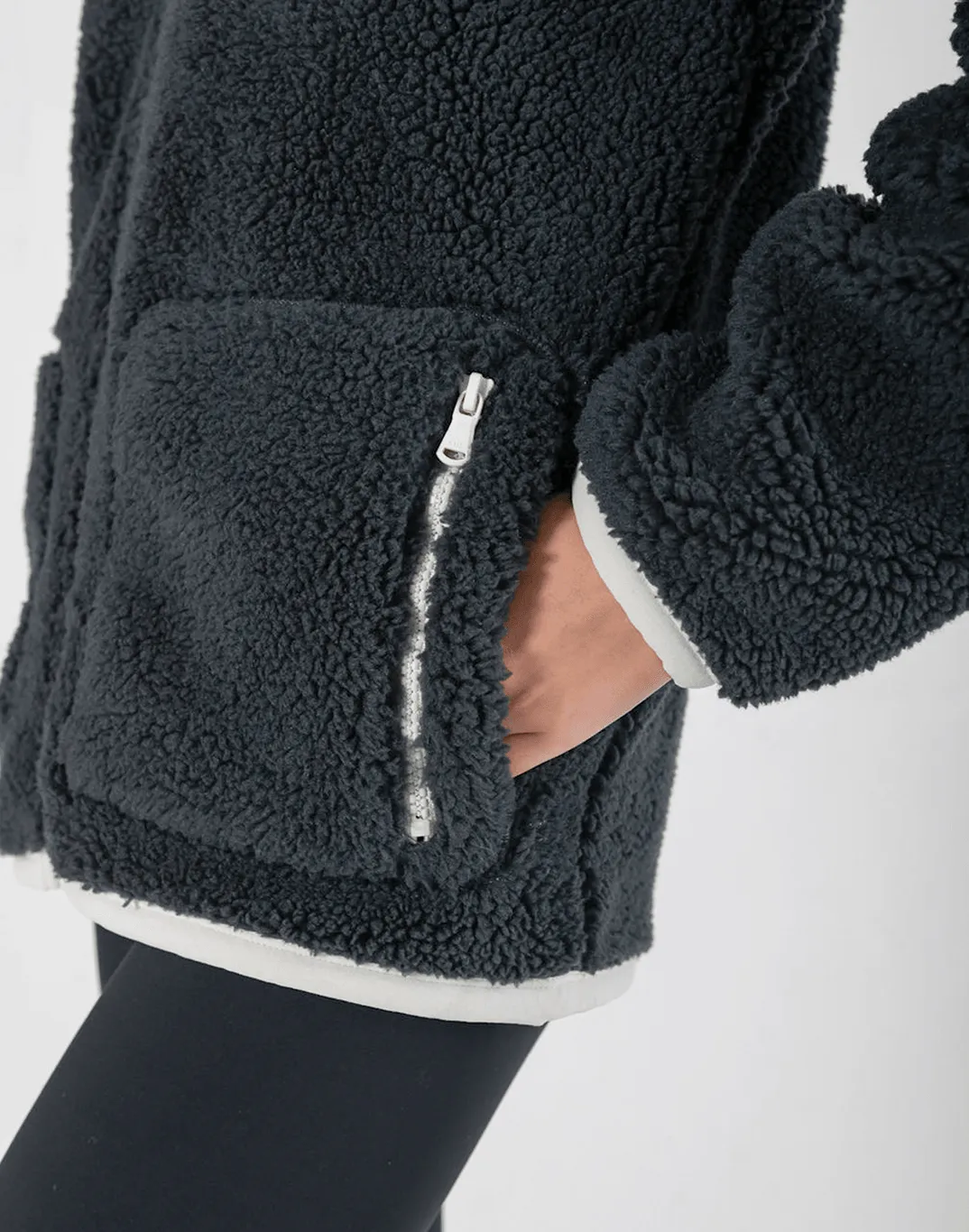Industry Fleece Jacket in Midnight Grey sold by Gym+Coffee product image thumbnail 5