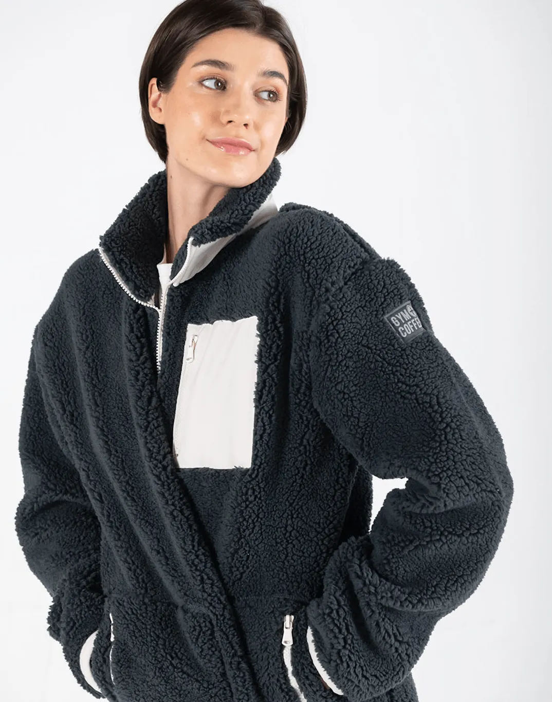 Industry Fleece Jacket in Midnight Grey sold by Gym+Coffee product image thumbnail 3