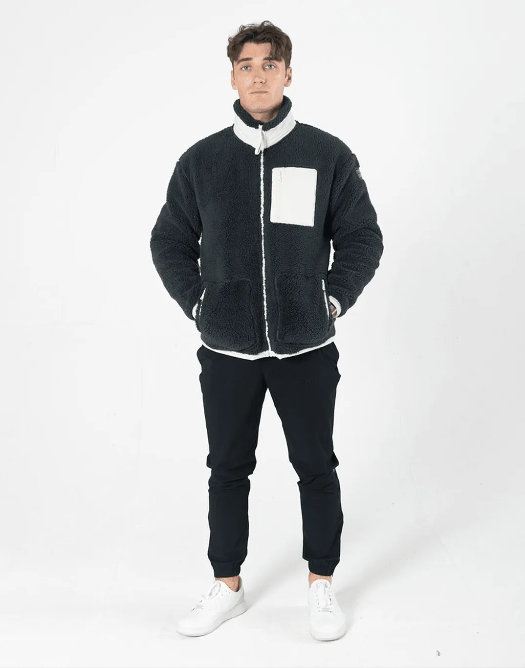 Industry Fleece Jacket in Midnight Grey sold by Gym+Coffee product image thumbnail 4