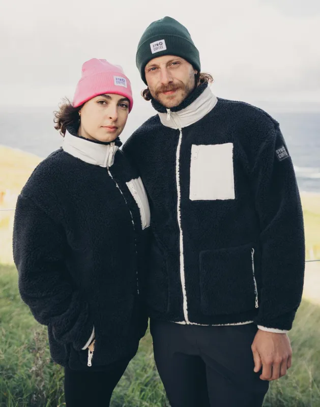 Industry Fleece Jacket in Midnight Grey sold by Gym+Coffee