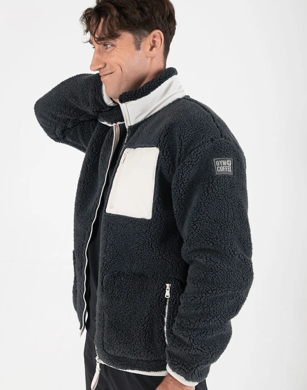 Industry Fleece Jacket in Midnight Grey sold by Gym+Coffee product image thumbnail 2