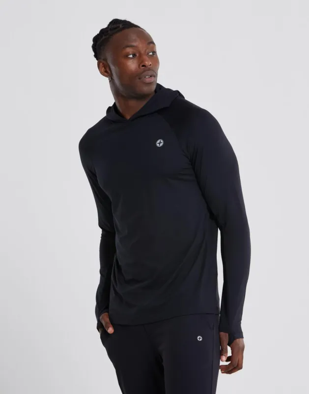 Advantage Pullover Hoodie in Black sold by Gym+Coffee