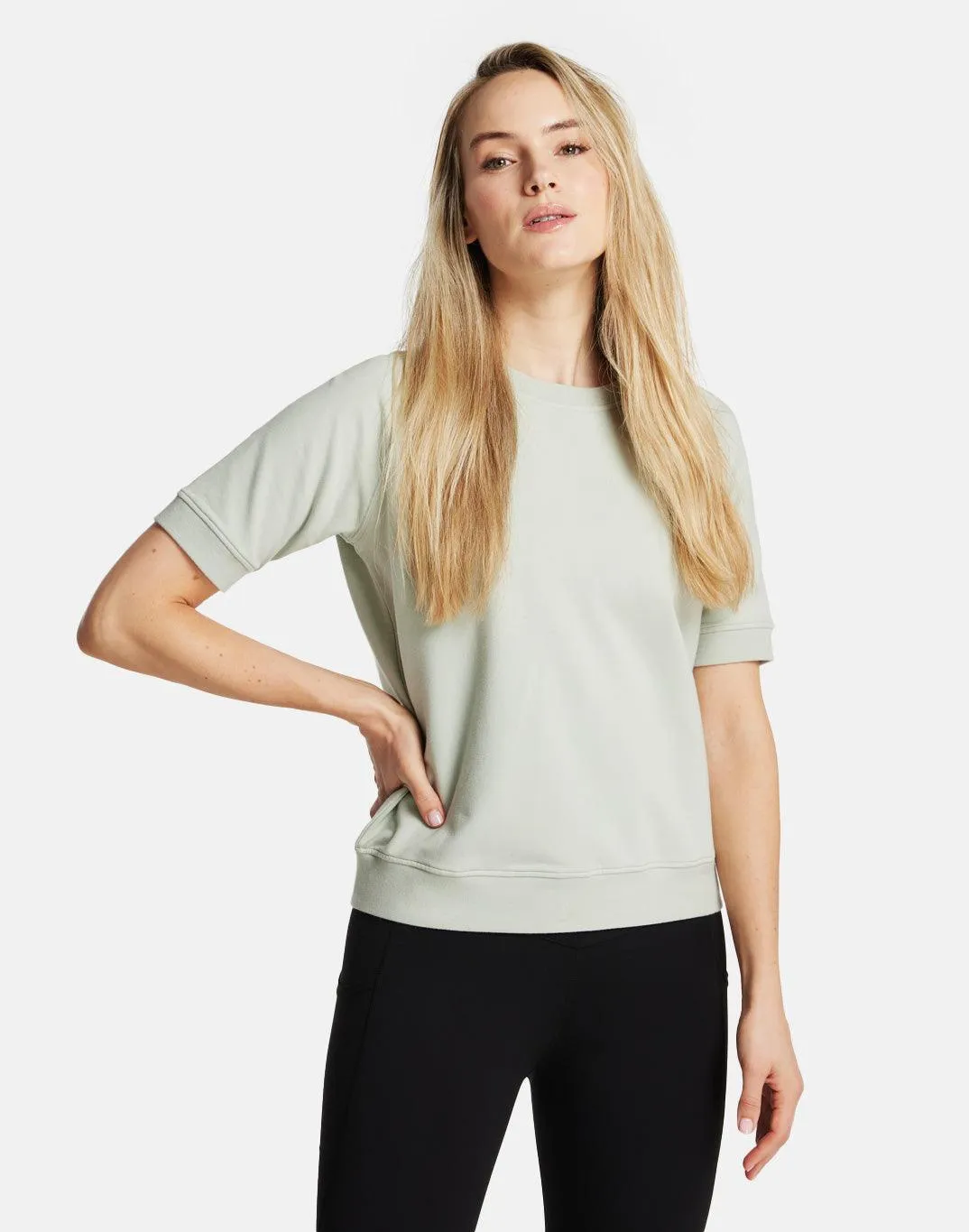 Varsity Sweat Crew in Light Slate sold by Gym+Coffee