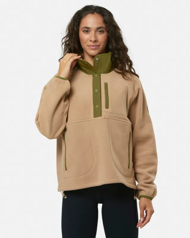 Snap Polar Fleece in Sandstone sold by Gym+Coffee