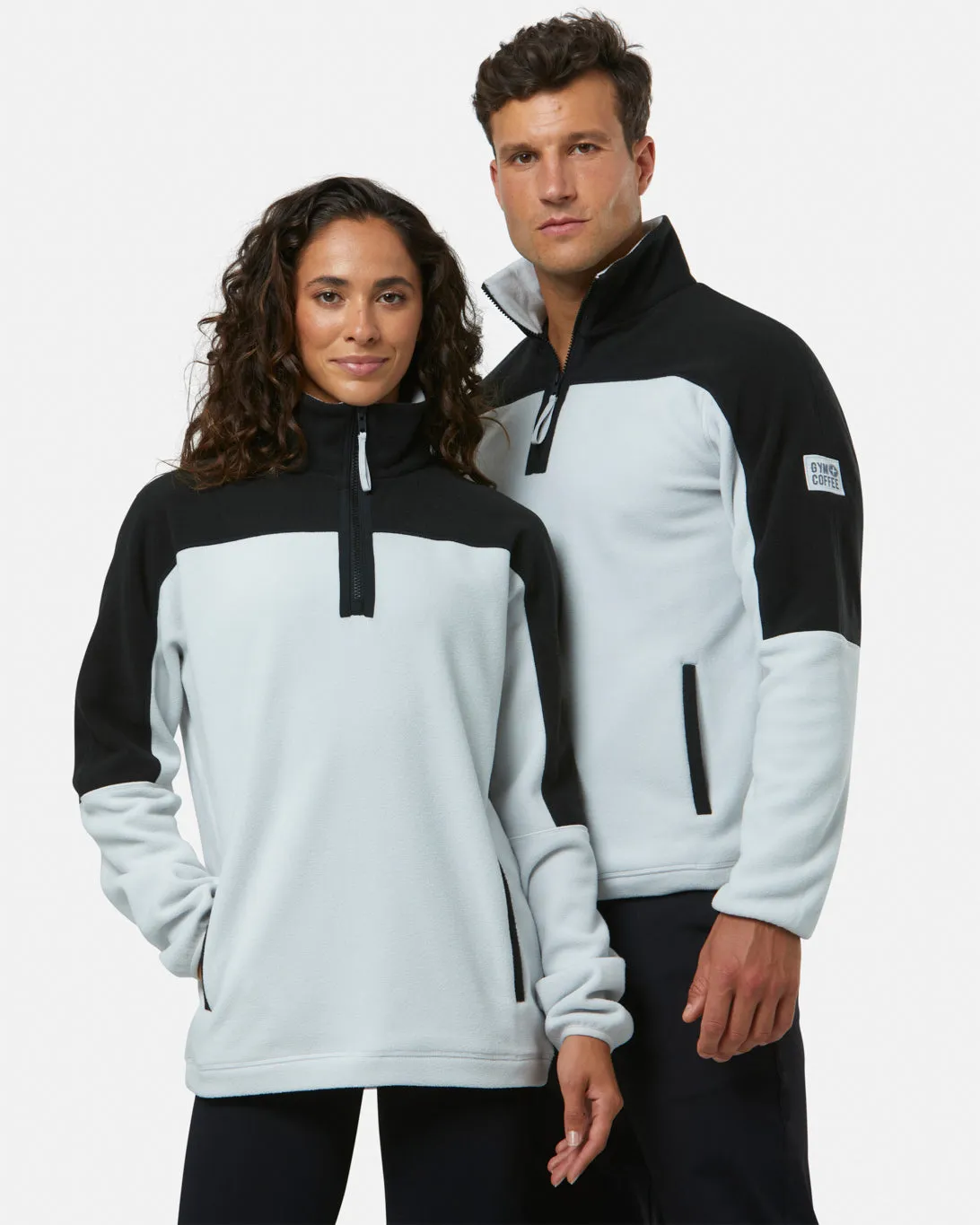 Half Zip Polar Fleece in Grey Marl sold by Gym+Coffee product image thumbnail 2