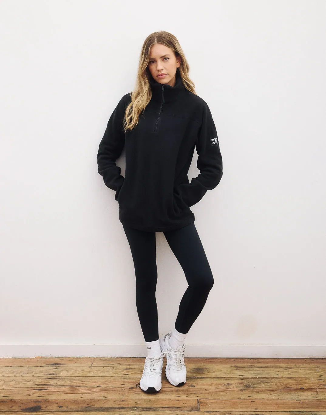 Half Zip Polar Fleece in Deep Black sold by Gym+Coffee product image thumbnail 5