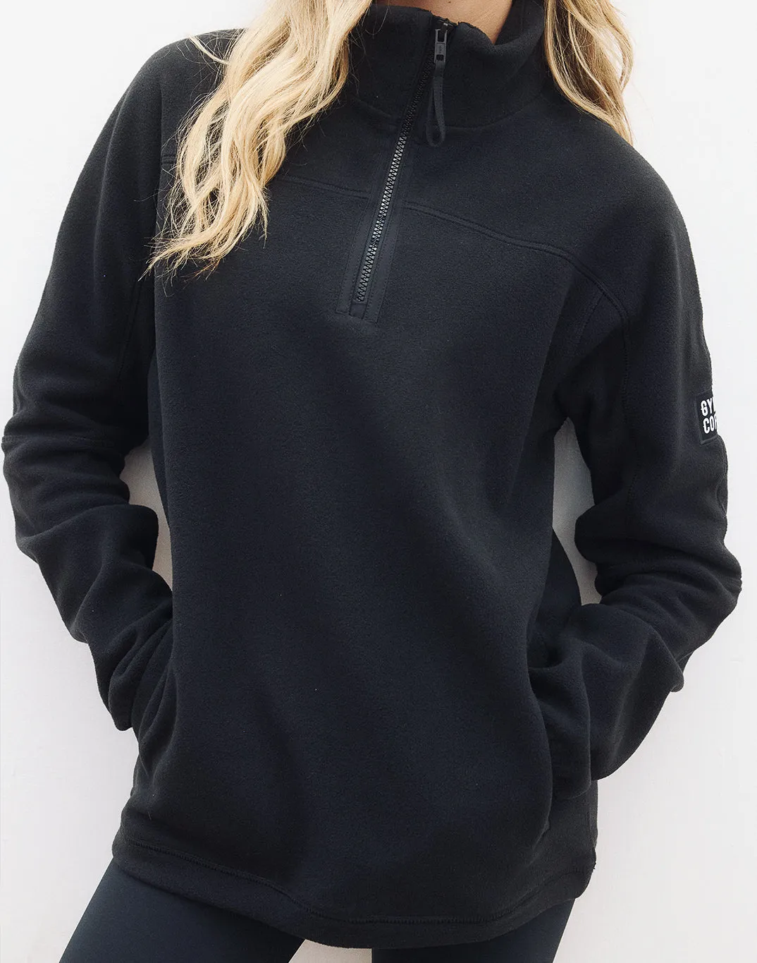 Half Zip Polar Fleece in Deep Black sold by Gym+Coffee product image thumbnail 4