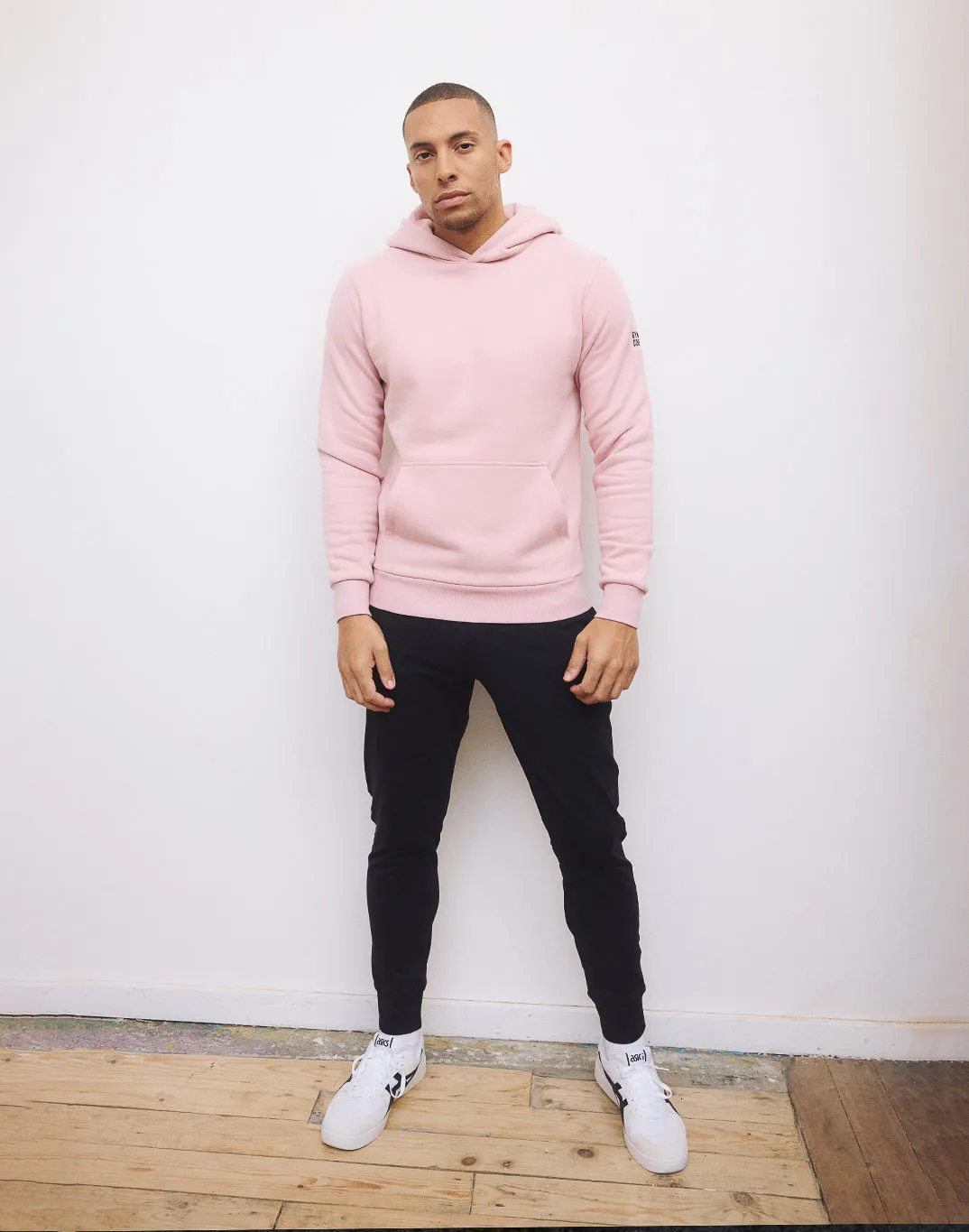 Patch Hoodie in Dusty Pink sold by Gym+Coffee product image thumbnail 4