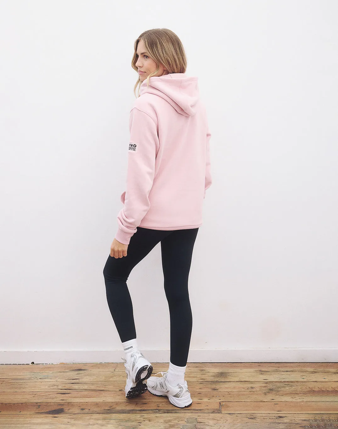 Patch Hoodie in Dusty Pink sold by Gym+Coffee product image thumbnail 5