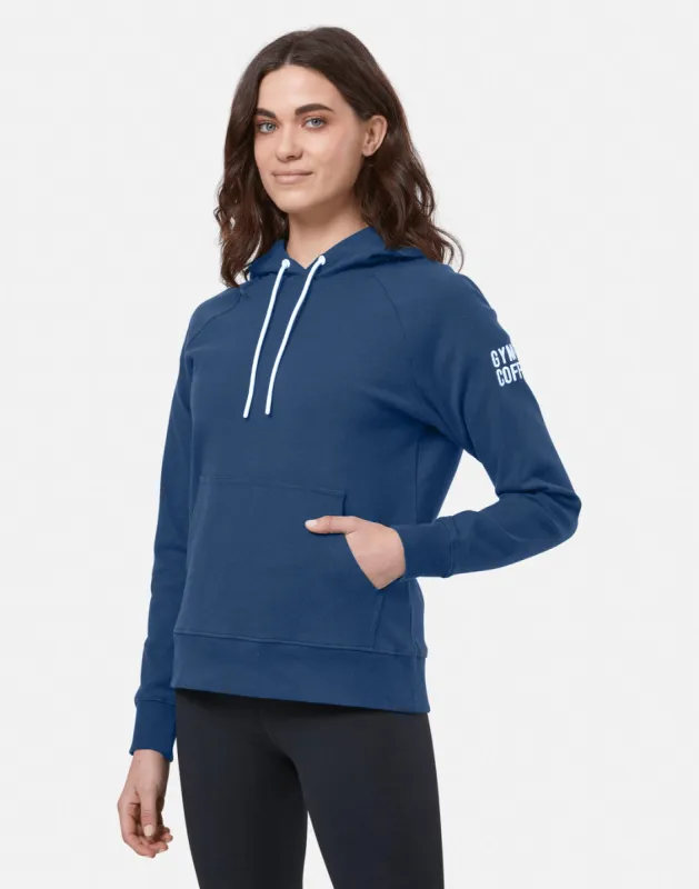 Chill Patch Hoodie in Petrol Blue sold by Gym+Coffee