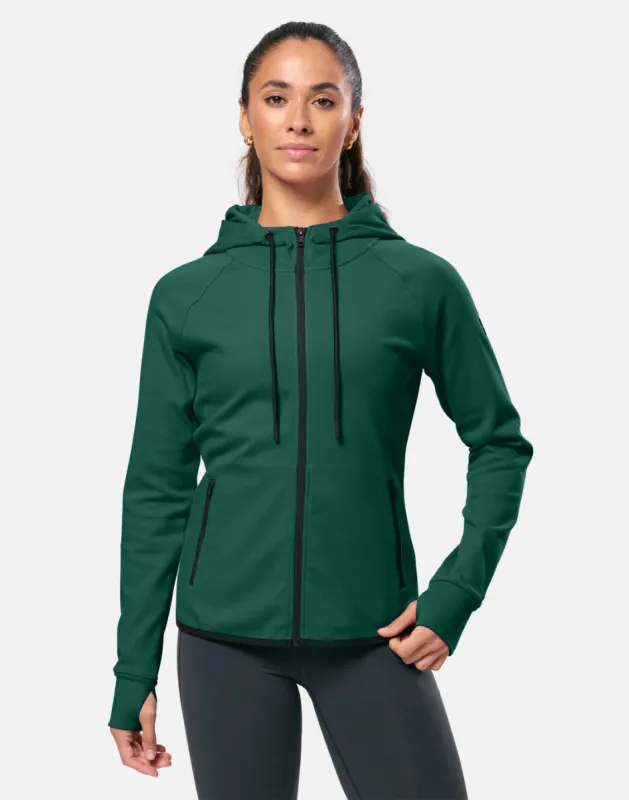 Chill Patch Zip Hoodie in Willow Green sold by Gym+Coffee
