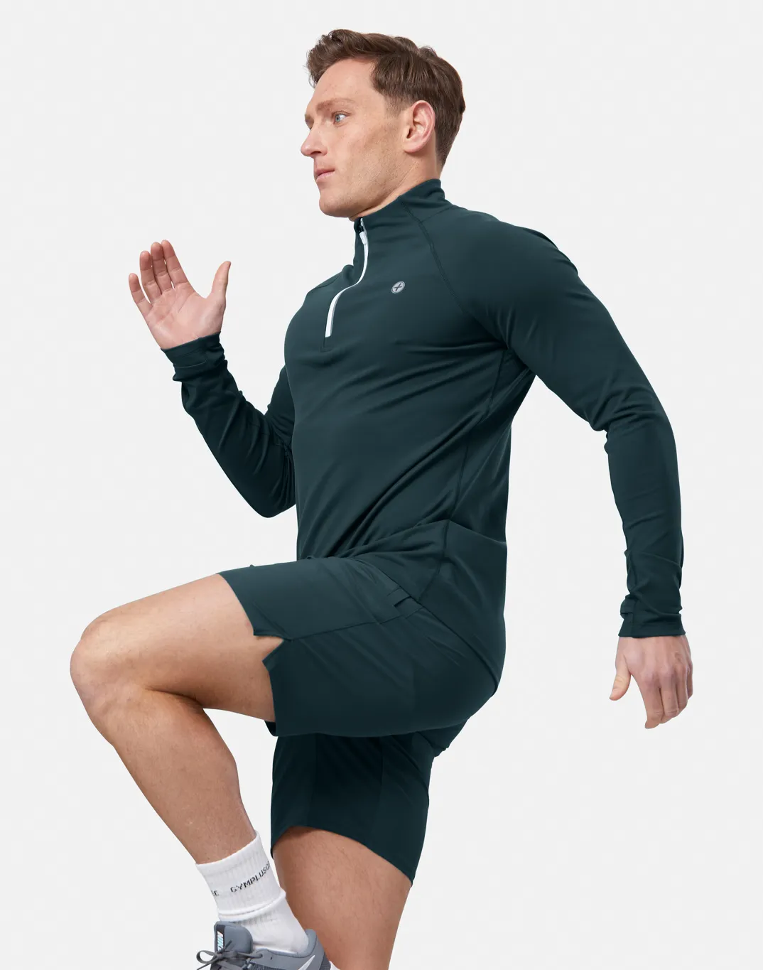 Relentless 1/4 Zip in Moss Green sold by Gym+Coffee product image thumbnail 5