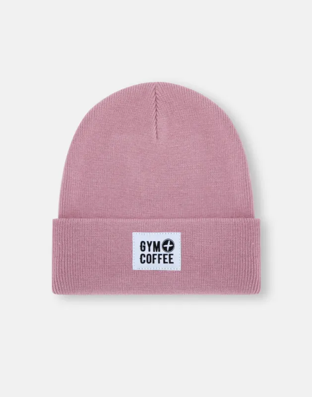 Knit Beanie in Dusty Pink sold by Gym+Coffee