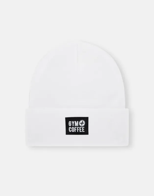Knit Beanie in Cloud White sold by Gym+Coffee