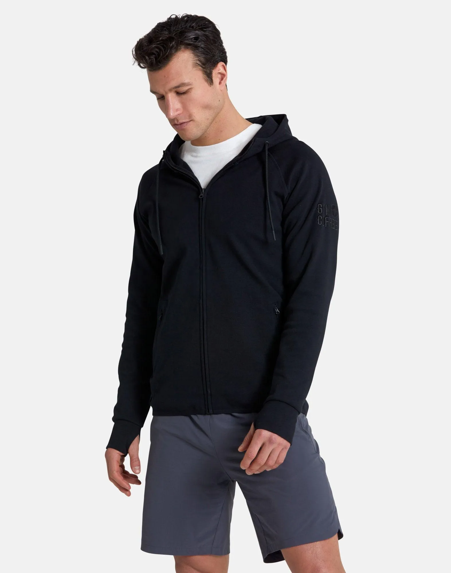 Chill Zip Hoodie in Black sold by Gym+Coffee