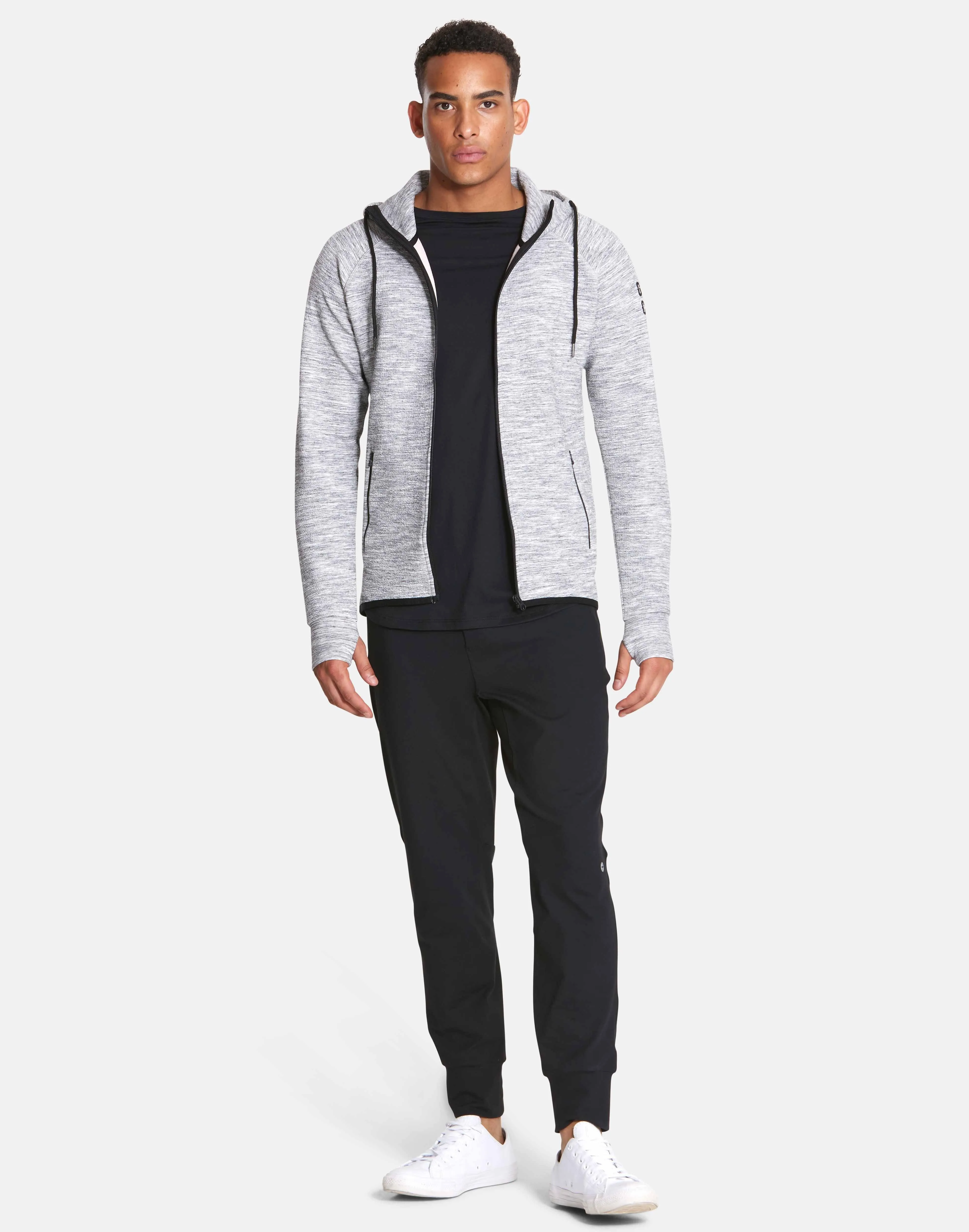 Mens Grey Fleck Hoodie sold by Gym+Coffee product image thumbnail 2